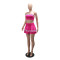New Arrival Sports Dress Letter-Print Woven Straps Off-Shoulder Crop Top and Skirt Set