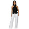 Women's clothing European and American summer commuting neck hanging slim fit top wide leg pants two-piece set new