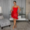 American-style solid color floral figure-hugging dress for women, summer new fashion party gown