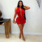 Women's sexy deep V-neck bag hip short skirt nightclub spicy girl solid color dress