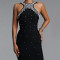 New women's light luxury nail bead socialite dinner fish tail dress