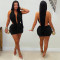 Women's sexy deep V-neck bag hip short skirt nightclub spicy girl solid color dress