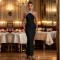 New women's light luxury nail bead socialite dinner fish tail dress