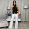 Women's clothing European and American summer commuting neck hanging slim fit top wide leg pants two-piece set new