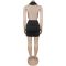 Women's sexy deep V-neck bag hip short skirt nightclub spicy girl solid color dress