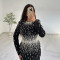 New women's hot stamping and hip hugging dress, light luxury dinner dress