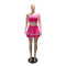 New Arrival Sports Dress Letter-Print Woven Straps Off-Shoulder Crop Top and Skirt Set