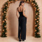 New women's rhinestone camisole evening gown, ribbon banquet host, hip hugging dress
