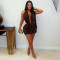 Women's sexy deep V-neck bag hip short skirt nightclub spicy girl solid color dress