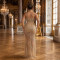 Female Dress with Split and Charming Beadwork