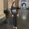 New women's hot stamping and hip hugging dress, light luxury dinner dress