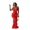 Wind solid color hanging neck bag buttocks dress, women's summer new fashionable dress dress
