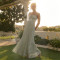 New women's fresh light green pleated jacquard camisole pleated long dress dress