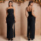 New women's rhinestone camisole evening gown, ribbon banquet host, hip hugging dress