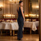 New women's light luxury nail bead socialite dinner fish tail dress