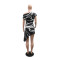 Slanted shoulder short sleeved irregular dress, fashionable digital print, summer casual style