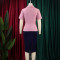 New summer short sleeved ruffled elegant temperament color blocked hip hugging African dress