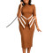Women's new fashionable five quarter sleeve hip hugging elegant OL tongle dress