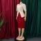 New foreign trade style elegant and fashionable round neck five quarter sleeve patchwork hip hugging dress