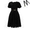 New fashionable and elegant round neck bubble sleeves, large skirt, medium to long foreign trade dress