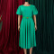 New fashionable and elegant round neck bubble sleeves, large skirt, medium to long foreign trade dress