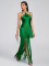 Hot selling new halter top long dress with tassel at the hem sexy evening party dress