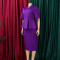 Fashionable and elegant ruffled V-neck slim fit hip hugging short sleeved plus size African dress