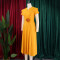 Elegant temperament, plus size, mid length, high waist, and large swing dress