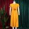 Elegant temperament, plus size, mid length, high waist, and large swing dress