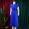 Elegant temperament, plus size, mid length, high waist, and large swing dress
