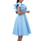 Elegant summer temperament with lotus leaf sleeves, waist cinched and tied dress, cross-border dress