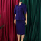 Fashionable and elegant ruffled V-neck slim fit hip hugging short sleeved plus size African dress