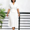 2026 summer temperament fashionable and elegant five quarter sleeve suit collar African dress