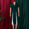 New women's clothing style fashionable commuting simple suit collar splicing color