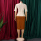 New foreign trade style elegant and fashionable round neck five quarter sleeve patchwork hip hugging dress