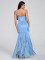 Hot selling new halter top long dress with tassel at the hem sexy evening party dress