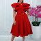 Elegant summer temperament with lotus leaf sleeves, waist cinched and tied dress, cross-border dress