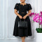 Women's Summer Fashion High Waist Elegant Large Size Foreign Trade Large Size Dress