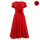Red + flowers