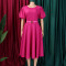 New fashionable and elegant round neck bubble sleeves, large skirt, medium to long foreign trade dress