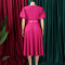 New fashionable and elegant round neck bubble sleeves, large skirt, medium to long foreign trade dress