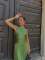 European and American cross-border party party temperament, neck hanging tassel long dress, formal dress