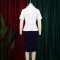 New summer short sleeved ruffled elegant temperament color blocked hip hugging African dress