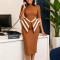 Women's new fashionable five quarter sleeve hip hugging elegant OL tongle dress