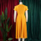 Elegant temperament, plus size, mid length, high waist, and large swing dress