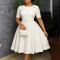 New fashionable and elegant dress for foreign trade, round neck short sleeved dress
