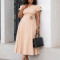 Elegant temperament, plus size, mid length, high waist, and large swing dress