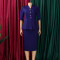 Fashionable and elegant ruffled V-neck slim fit hip hugging short sleeved plus size African dress