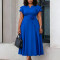 Elegant temperament, plus size, mid length, high waist, and large swing dress