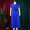 Elegant temperament, plus size, mid length, high waist, and large swing dress